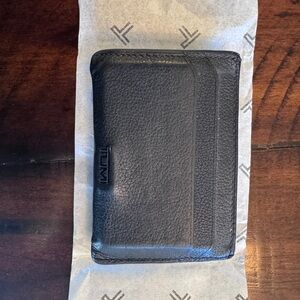 Tumi Black money clip card case